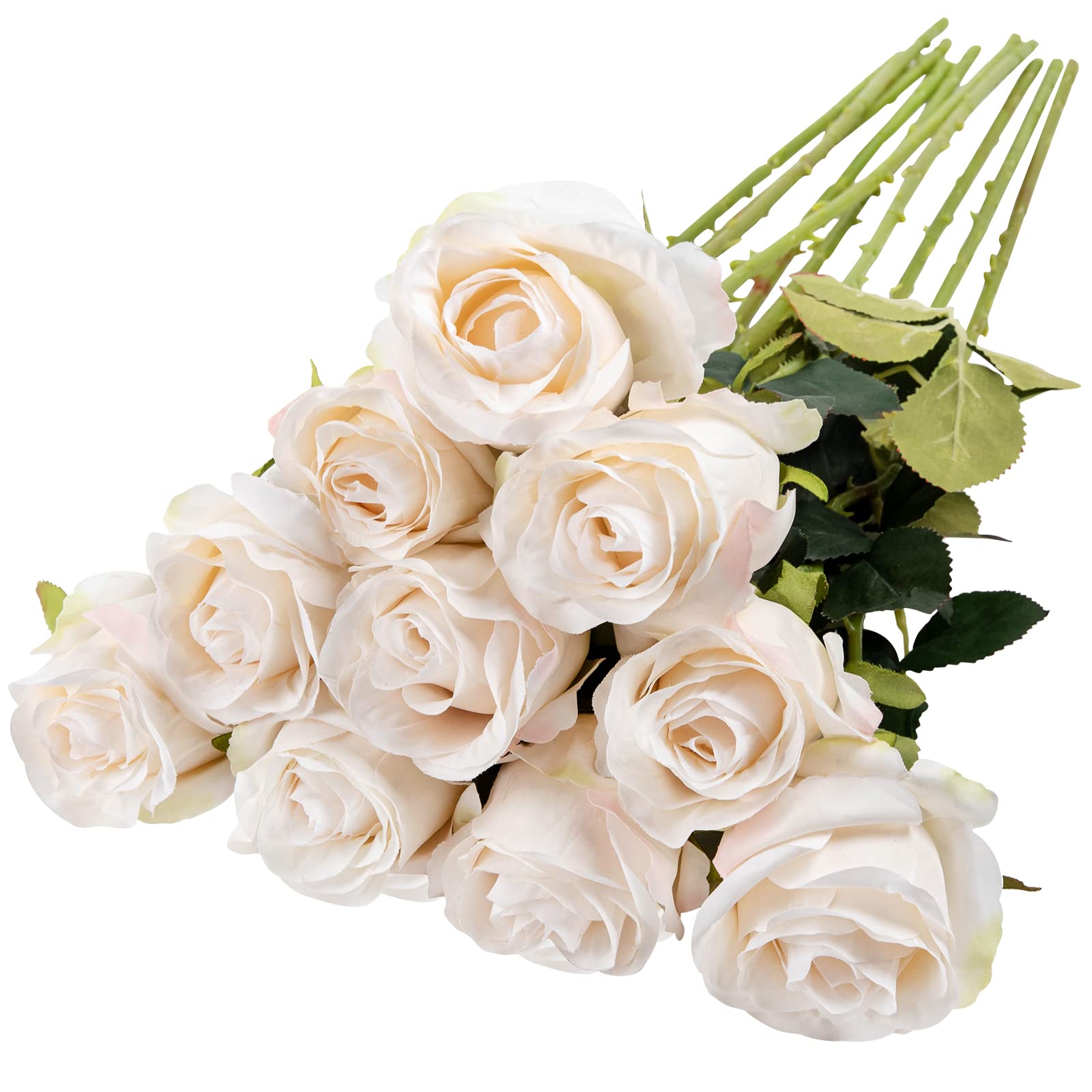 Photo 1 of ***MISSING PARTS***
Nubry Artificial Silk Rose Flower Single Stem Lifelike Vintage Fake Rose for Wedding Bouquet Floral Arrangements Home Party Centerpiece Decoration, 10pcs (Vintage Ivory)