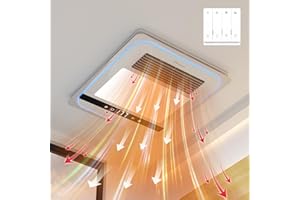 Hawkrown 4 in 1 Bathroom Exhaust Fan with Light, 1760W Bathroom Heater Fan Light Combo, 190 CFM Bathroom Fan, 1.0 Sone Bathroom Exhaust Fan with Heater, Light, Ventilation for Home, Bath, Hotel