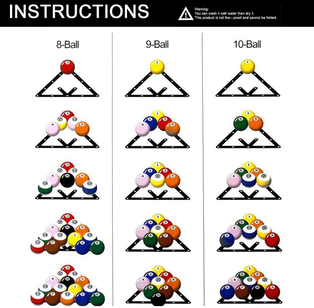 TIHOOD 6PCS Magic Ball Rack Holder Sheet Billiards Triangle Cue Accessories for Magic Ball Rack 8, 9, and 10 Ball Combo Pack and Snooker : Sports & Outdoors