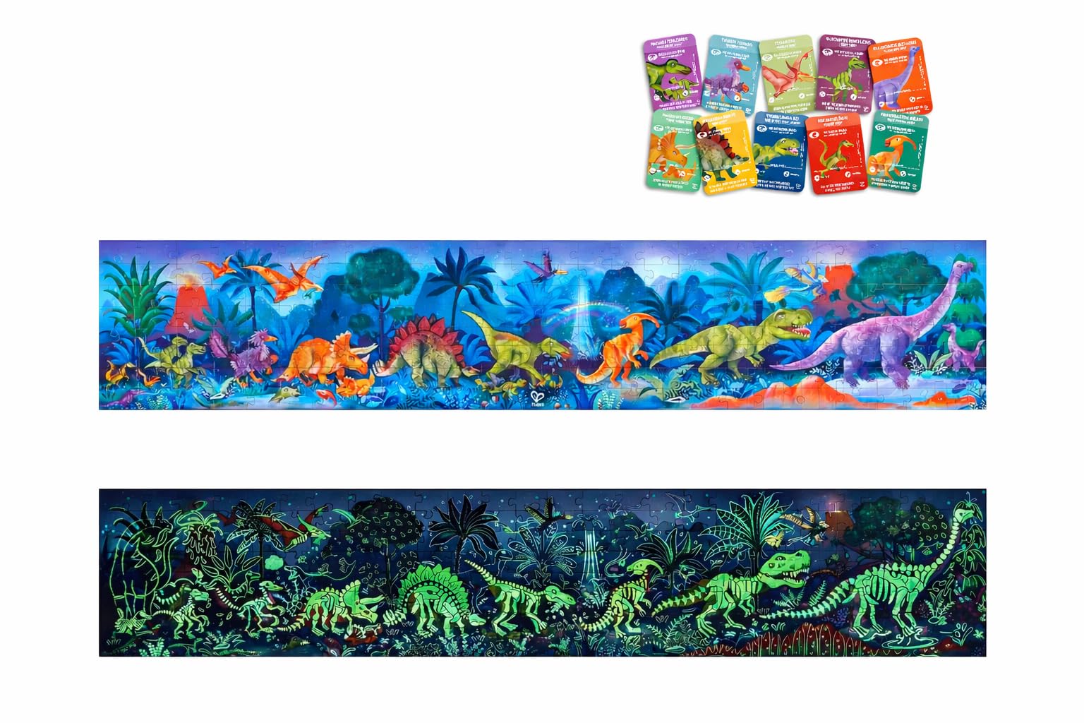 Hape Dinosaurs Puzzle | Giant Floor Puzzle | Glow in The Dark Jigsaw | 200 Piece Dinosaur Puzzle | For 6 Years +