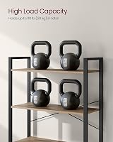 VASAGLE 6-Tier Bookshelf 30 x 80 x 186 cm Industrial Camel Brown Black LLS082B50 view 7