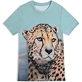 TongKiKi Boys Girls T-Shirts 3D Graphic Shirts Kids Neon Tie Dye Short Sleeve Glow Tees Animal Print Tees