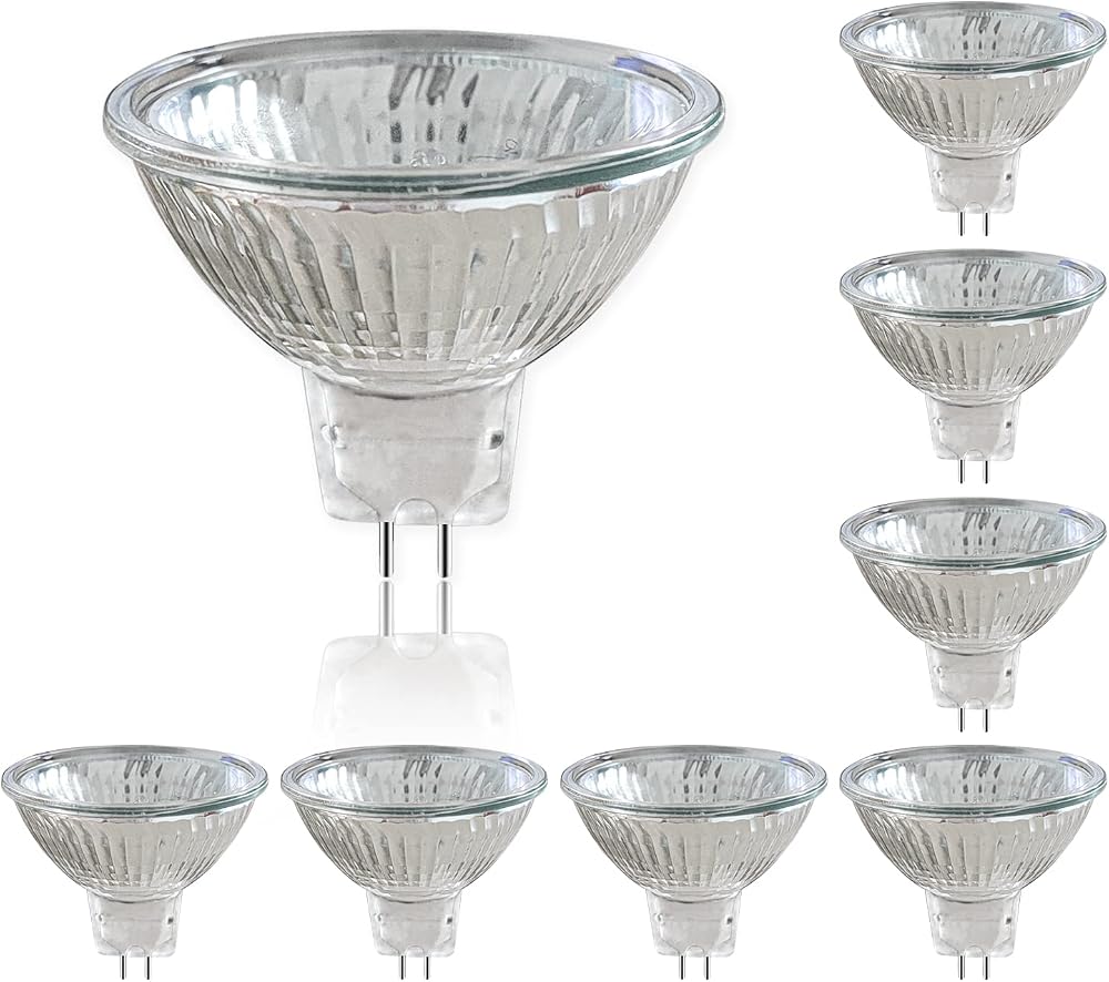 Caldarax 8 Pack MR16 Halogen Bulbs 12V 35W GU5.3 2700K 400LM Dimmable