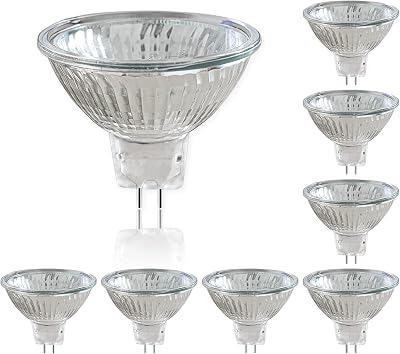 Caldarax 8 Pack MR16 Halogen Bulbs 12V 50W GU5.3 Dimmable 2700K 660LM 36°