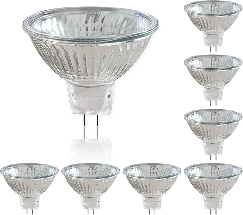 Caldarax 8 Pack MR16 Halogen Bulbs 12V 35W GU5.3 2700K 400LM Dimmable