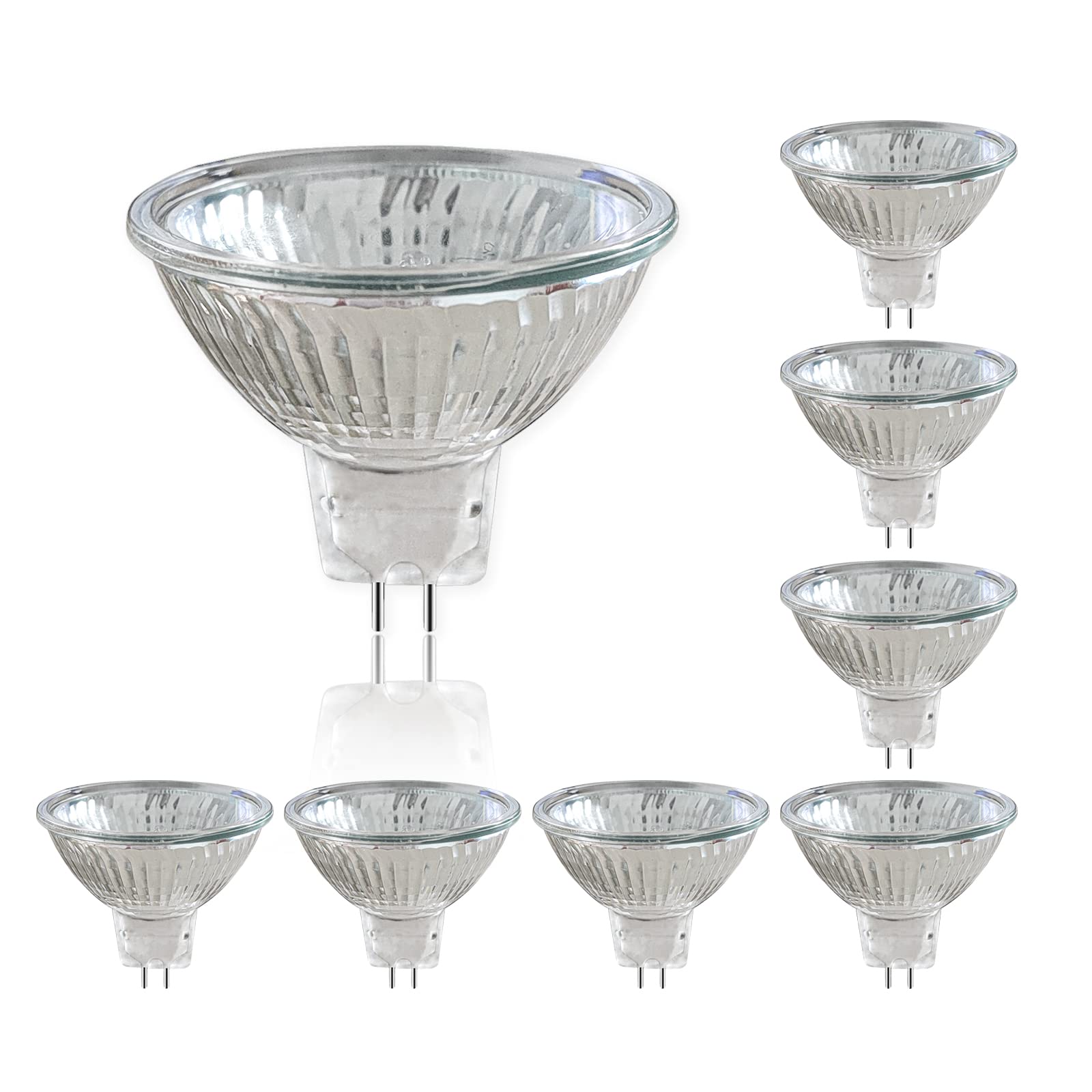 8 Pack MR16 Halogen Spotlight Bulbs, 12V 50W GU5.3 Spotlight Bulb Dimmable, Warm White 2700K, 660LM, 36° Beam Angle, 2 Bi-Pin Halogen Bulb, Dichroic for Ceiling Light, Track Light, Recessed Light