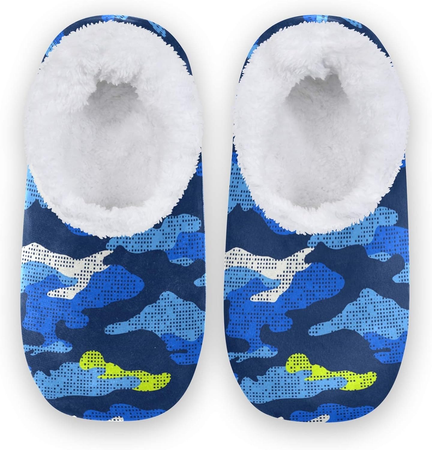 Umidedor Blue Camouflage House Slipper Cozy Fuzzy Home