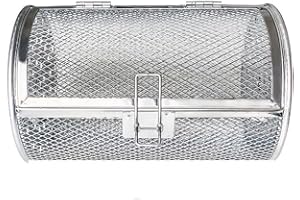 Rotisserie Basket, Rotisserie Basket For Grill 10qt Cooking Time Round Shape 360 Degree Rotating Fish Grill For Instant Vorte
