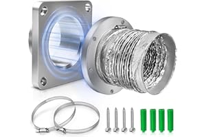 FRECCU Magnetic Dryer Vent Coupler with 4 inch Hose，Magnetic Dryer Vent Coupling for Connection and Disconnection,Magnetic Dryer Vent Connector Kit Strong Magnetic Self-connection(silver）