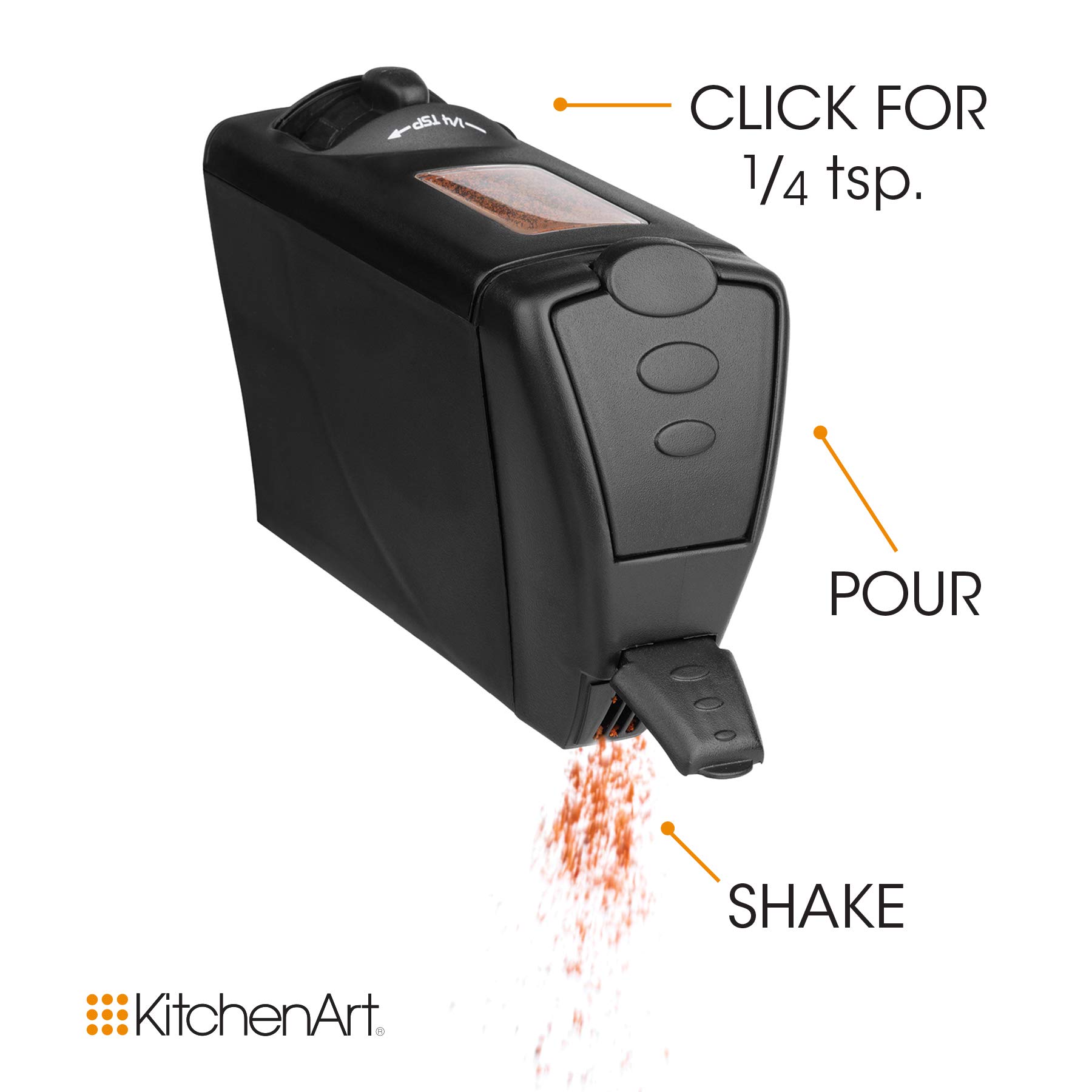 Kitchen Art Select-A-Spice Auto-Measure Pro Carousel 12 Compartments Spice Rack, Black 9.5 x 9.5 x 6.5 inches