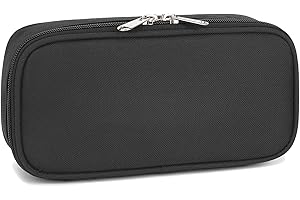 FlowFly Large Capacity Pencil Case for Kids, Boys & Girls – Zippered Multi-Functional Pen Pouch, Soft & Portable Pencil Bag for School, Teens, Students, Black