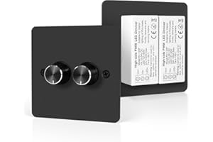 VIPMOON DC12V-24V LED Dimmer Switch, 2 Gang 120W PWM Dimmer for Internal Lighting of Dimmable Single Color Lights in RVs, Cam