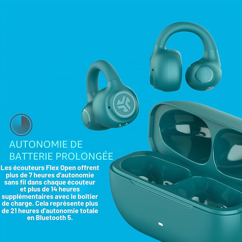Flex Casque à Oreille Ouverte - Bluetooth Multipoint, Sarcelle