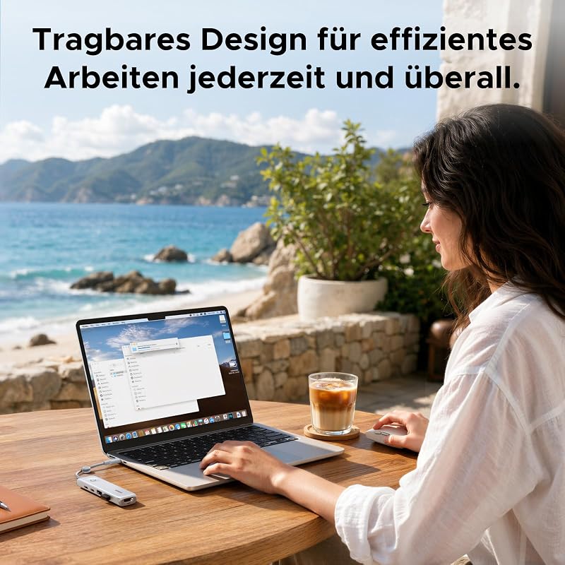 Revodok Pro Kompakt USB C Hub 10Gbps, Tragbarer Multiportadapter