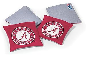 College Pro Football Alabama Crimson Tide Dual-Sided Bean Bags by Wild Sports, 4 Pack - Premium Toss Bags for Cornhole Sets