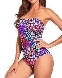 Holipick Women Color Leopard One Piece Swimsuits