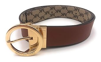 Michael Kors Gürtel, ECHTES LEDER Goldene Schnalle, BEIGE-BRAUN Gr.XS, Breite 4cm, Wendegürtel mit MK-Logo (XS) 5174