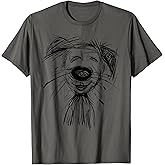 Dog Abstract Art Portrait Drawing Whimsical Dog Lover Gift T-Shirt