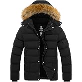 Wantdo Men's Winter Puffer Coat Casual Fur Hooded Warm Outwear Jacket