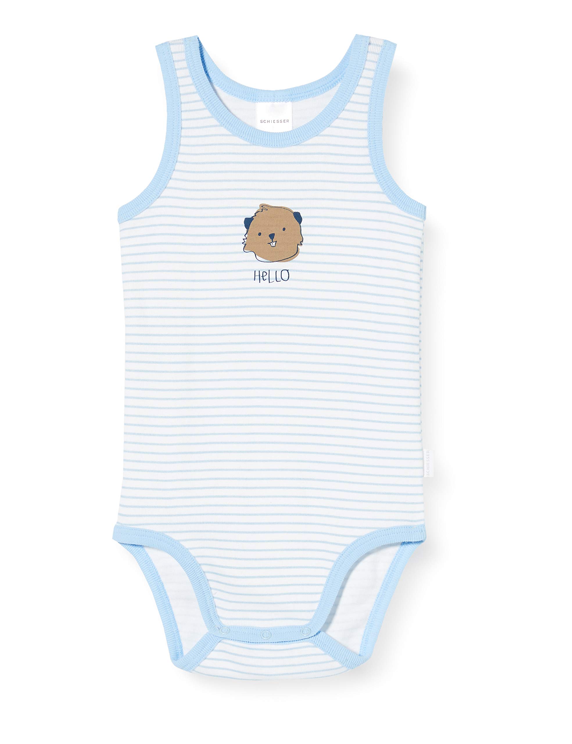 Schiesser Baby Boys Body 0/0 Footies, Blue (Hellblau 805), 104