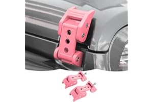 RT-TCZ Hood Latches Hood Lock Catch Latches Kit Aluminum Alloy Stainless Steel for Jeep Wrangler JK JKU JL JLU & Gladiator JT 2007-2024,Pink