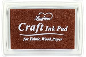 LSUSHINE Craft Ink Pad for Rubber Stamps, Paper, Wooden, Fabric, Scrapbooking, Non-Toxic Finger Ink Pads for Kids (Brown)