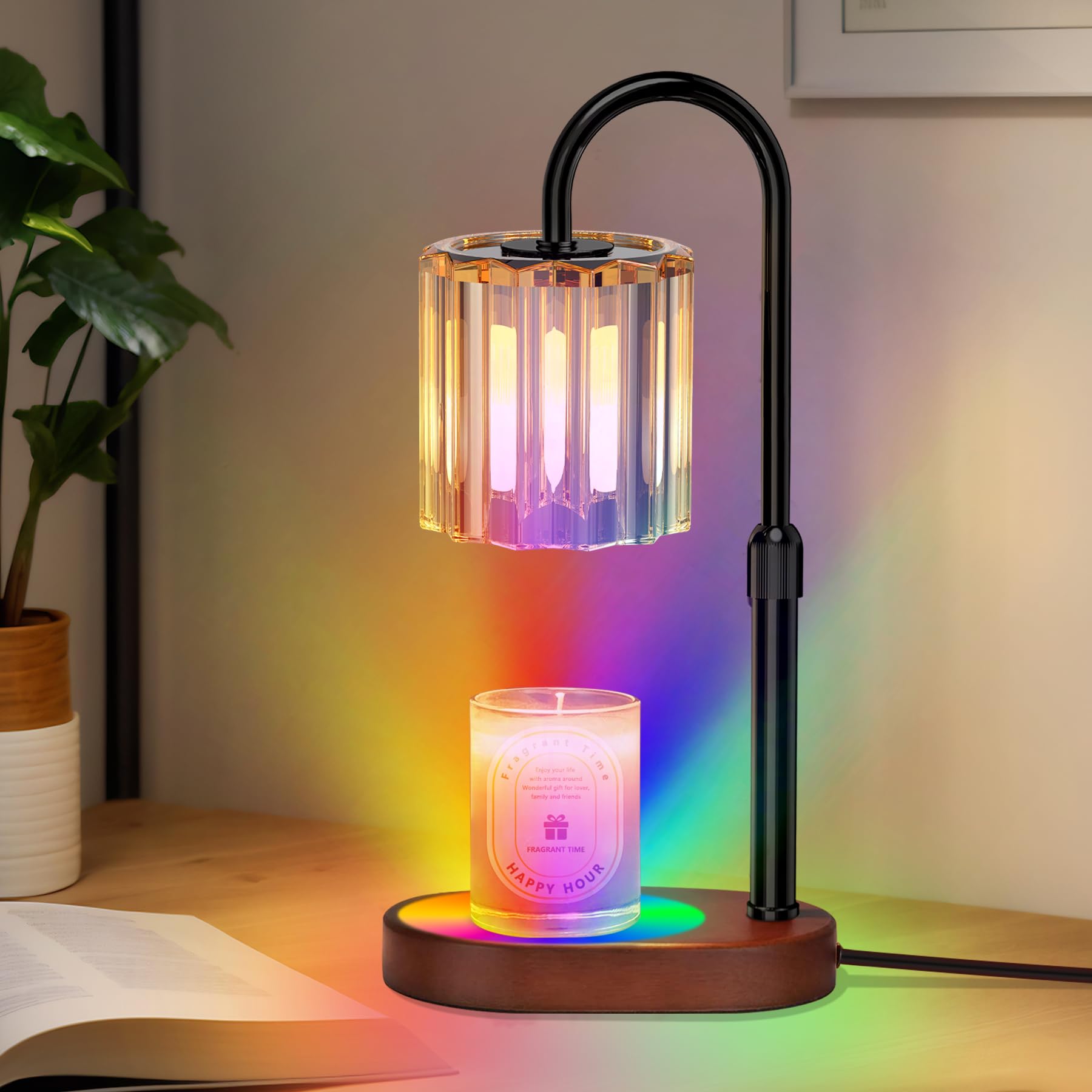 Photo 1 of Lukasa Candle Warmer Lamp, with RGB LED Lights,Timer and Dimmer, Adjustable Height, House Warming Gifts New Home Decor, Gifts for Women Mom, Wax Melt Warmer for Scented Jar Candles