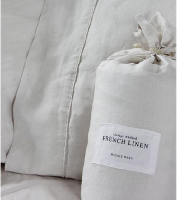 Biggie Best 100 French Linen Duvet Cover Ivory King Amazon.co.uk