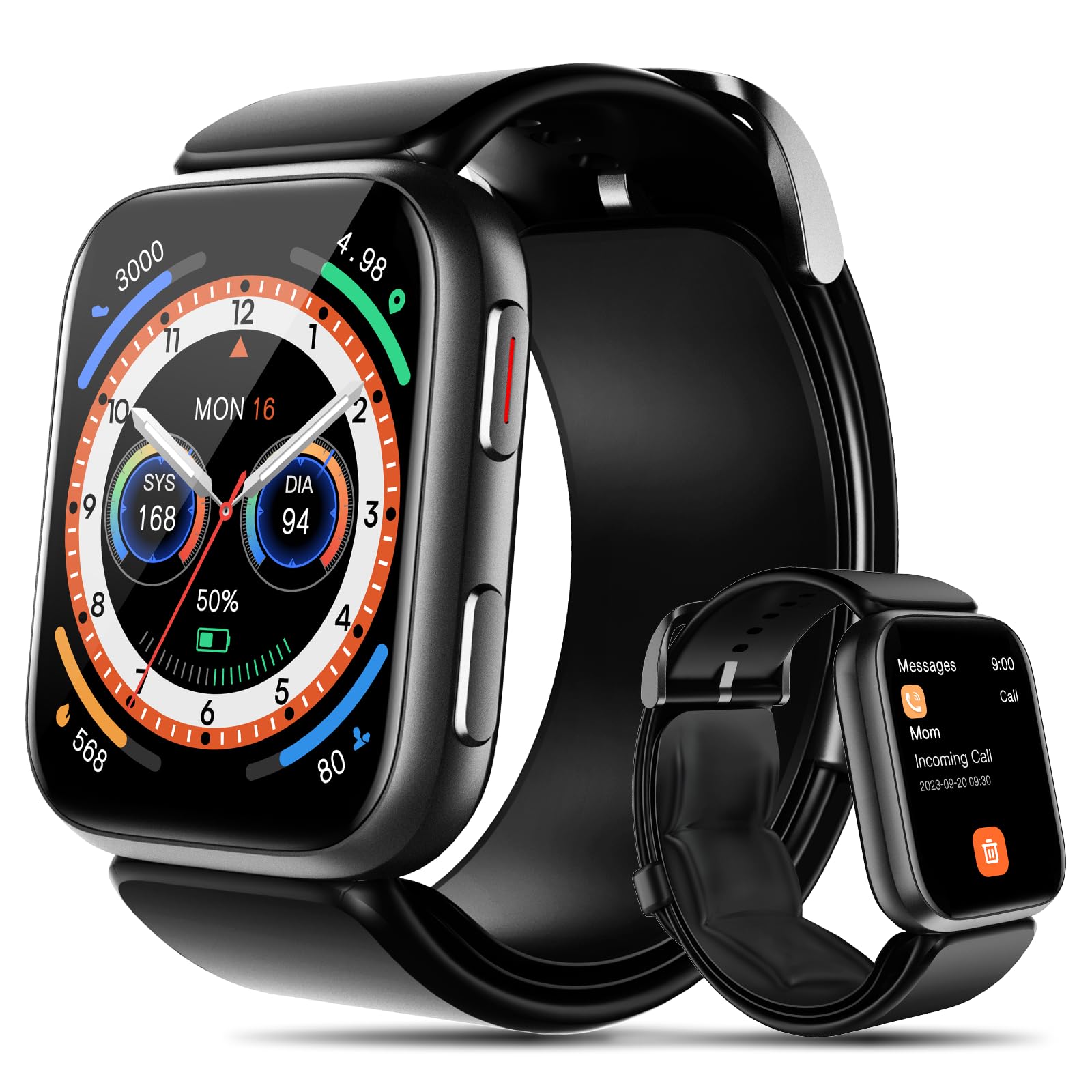 Photo 1 of Smart Watch, 1.95" Blood Pressure Smart Watch with Air Pump Cuff, Blood Pressure Monitor Watch with Sleep Heart Rate Monitor, Pedometer, Blood Pressure Watch Supports Data Sharing, Reminder Monitoring