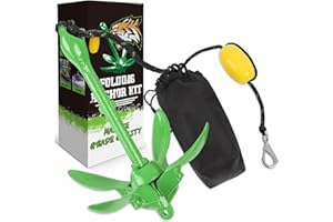 Linkloos Boat Kayak Anchor Kit 40ft Rope & Storage Bag - Accessories for Kayaks, Canoes, SUP Boards, Small Boats, Jet Skis & PWCs