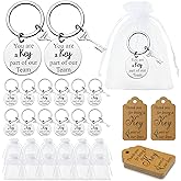 Sieral 12 Set Employee Appreciation Gift for Team Thank You Keychain with Organza Bags and Cards for Christmas Coworker Staff(Round)