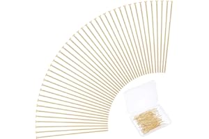 PH PandaHall 24K Gold Flat Head Pins, 100pcs 35mm 304 Stainless Steel Jewelry Making Pins 23 Guage Beading Pin Bendable Wire Pin for Earring Pendant Bracelet Necklace Jewelry DIY Craft