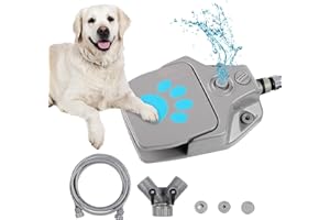 FURUISEN Upgrade Dog Water Fountain Outdoor, Automatic Pet Water Fountain Step On Paw Activated Dog Water Dispenser with 3 Nozzles, Dog Water Toy for Small Medium Large Dogs