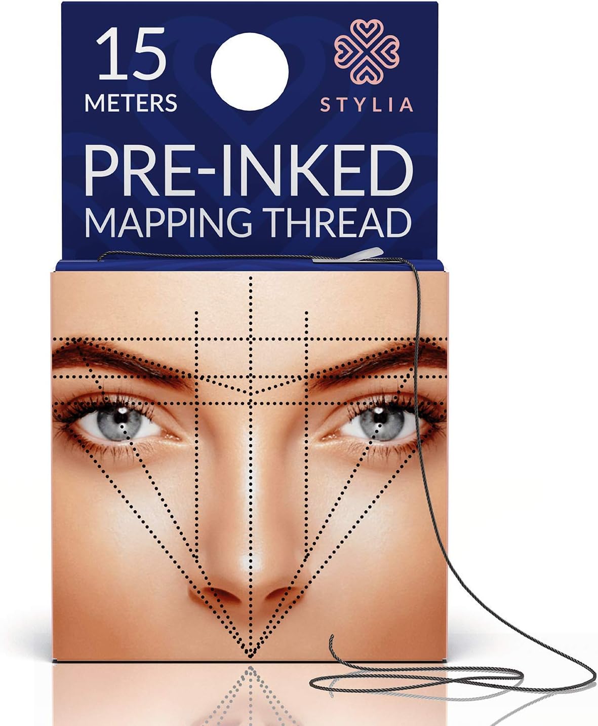 Microblading Supplies Pre-Inked Eyebrow Mapping String – 15 Meters - Ultra-Thin, Mess-Free Thread, Create a Crisp, Spot-on Brow Map Every Time – Hypoallergenic, Cosmetic Grade For Permanent Makeup