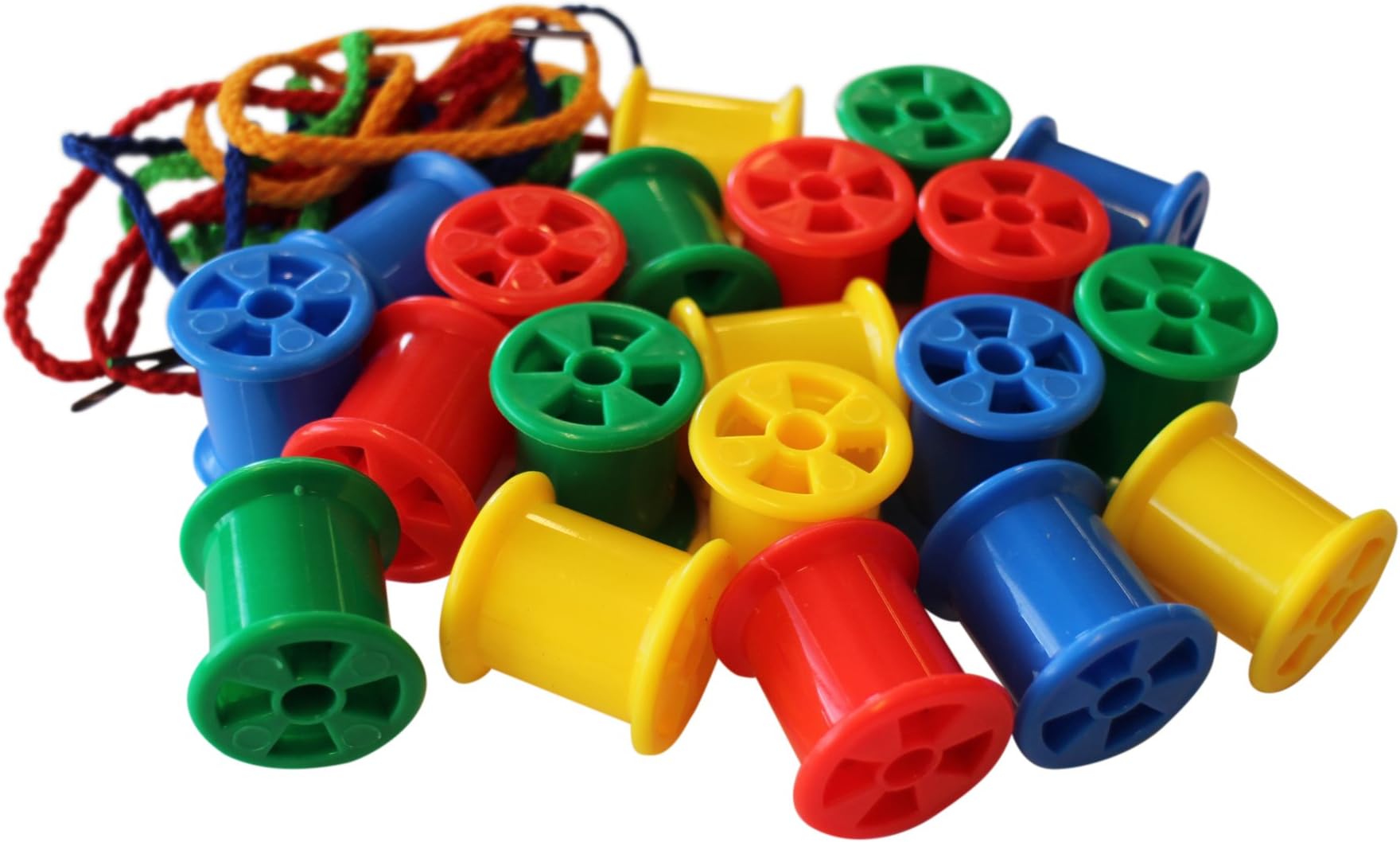 20 Plastic Cotton Reels With 2 x Laces by Kids B Crafty