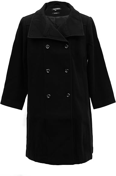 plus size black pea coat