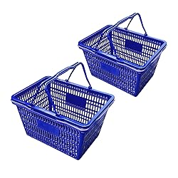 Stackable Plastic Shopping Baskets, Red and