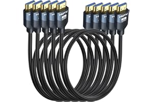 RYZZROOA 8K HDMI 2.1 Cables 6FT 5-Pack, High Speed HDMI Gaming Monitor Cable for PS5 TV-8K ARC&eARC HDMI Cord-165/180/240Hz, HDCP2.3, 3D/HDR10 for Soundbar, PS5, PS4, TV, Xbox, Roku, Cinema, Computer, Monitor