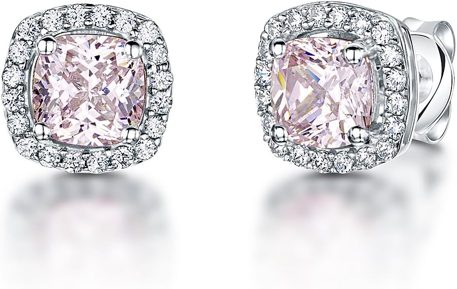 JOOLS Square CZ With Clear CZ"Halo" Surround