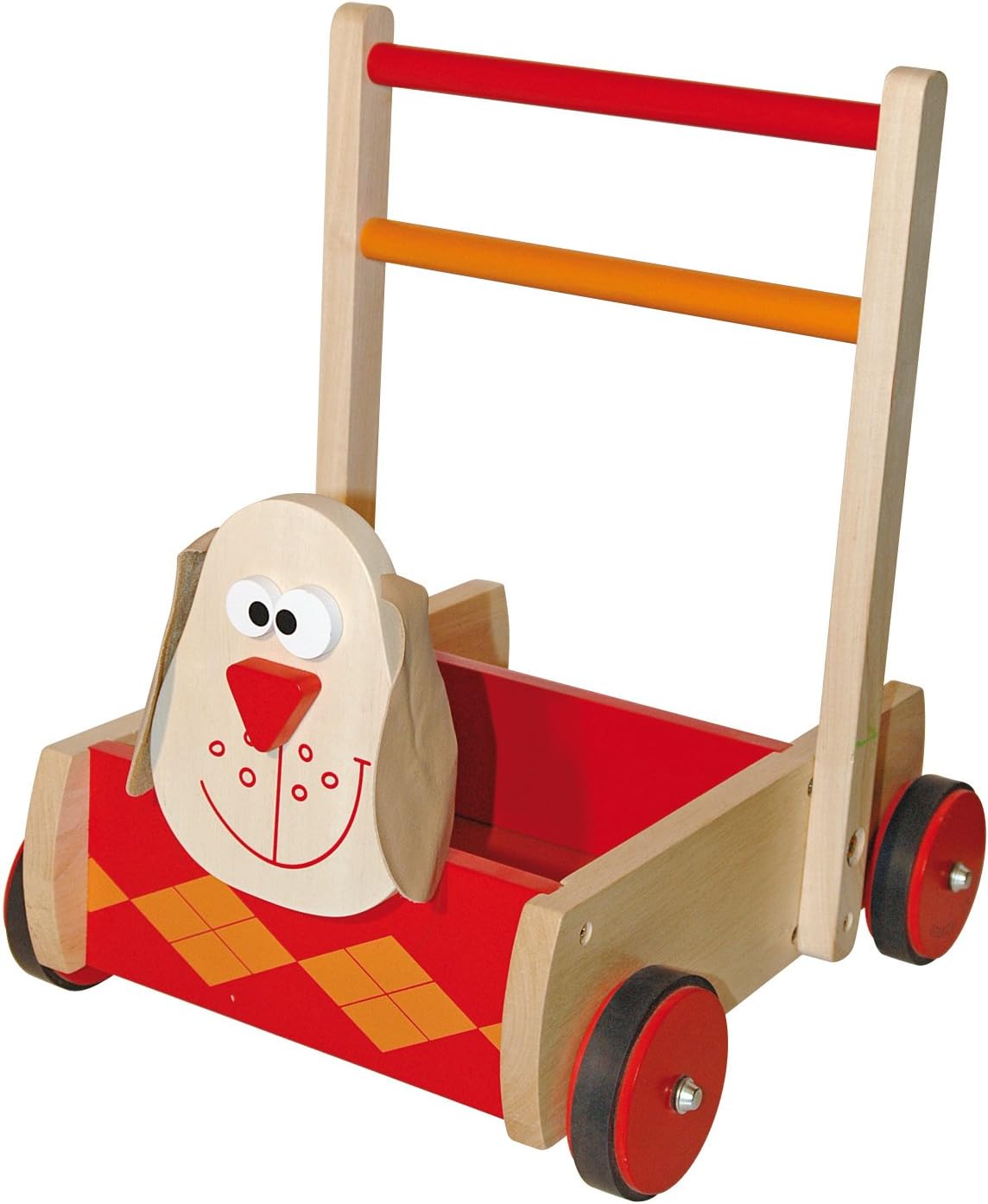 wooden dog baby walker
