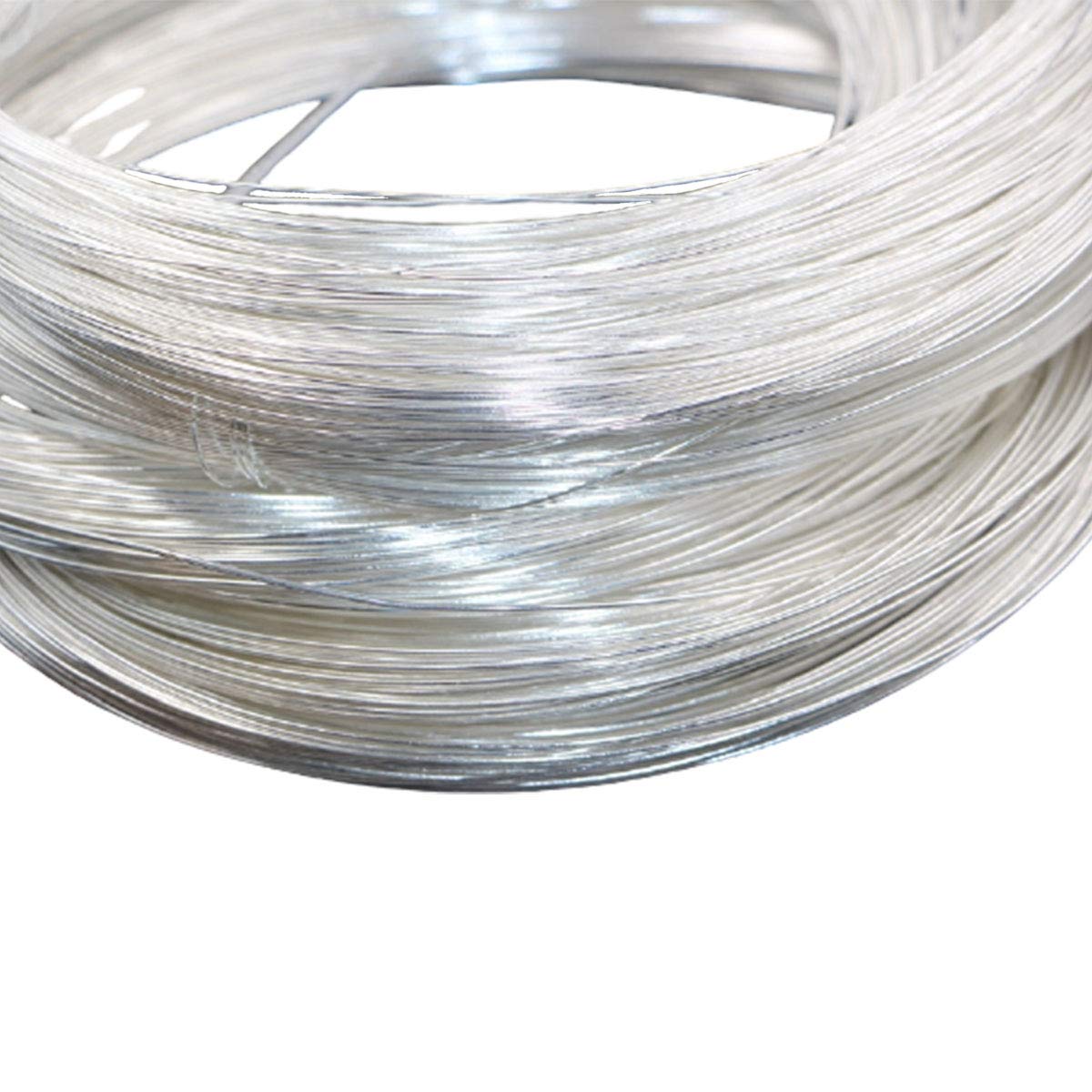 C-FUNN 1M/40Inch 990 925 Sterling Silver Wire Diy Design Handmade Jewelry Tools Accessories Bracelet -925 Silver 0.3Mm