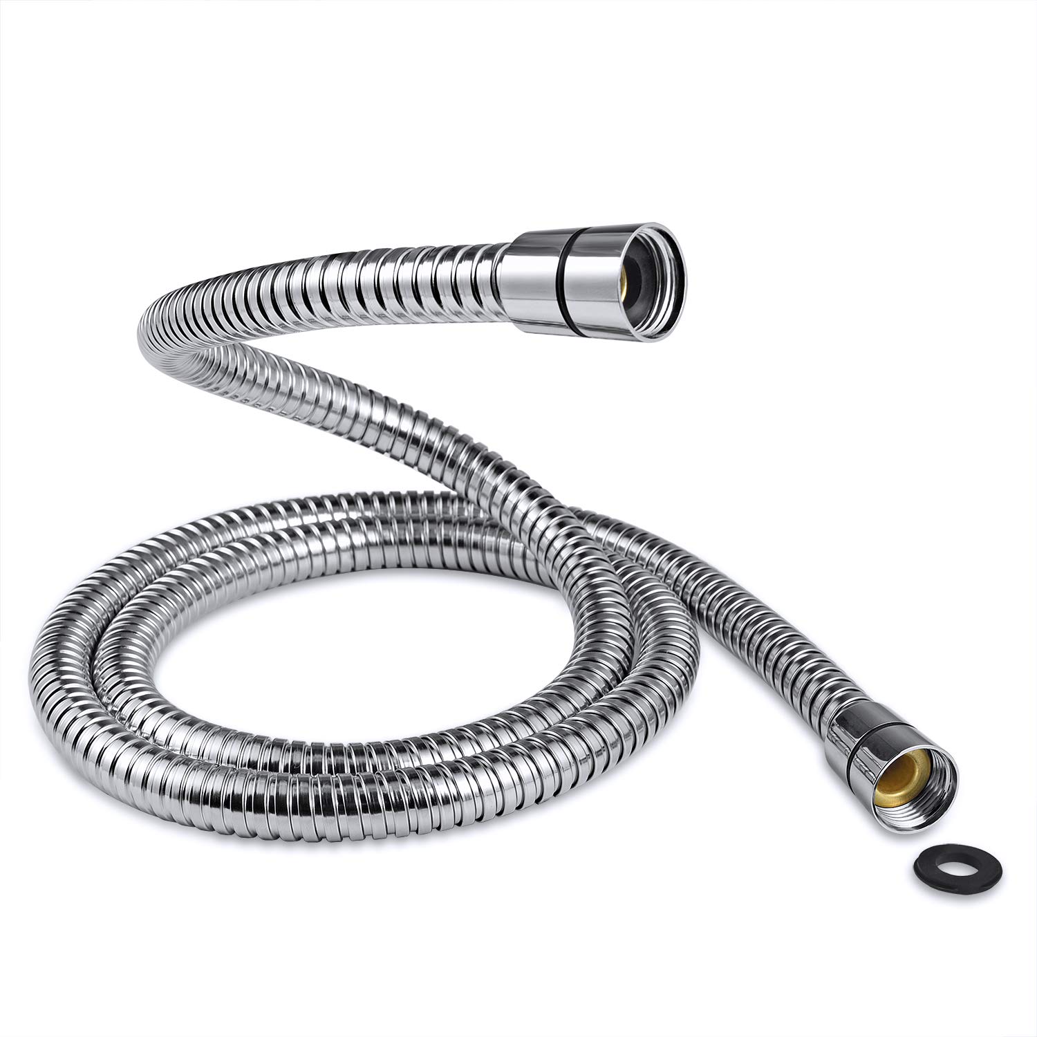 Shower Hose 2m - SAMODRA 10mm Large Bore Stainless Steel Shower Hose Replacement Leakproof & Anti-Kink, Chrome