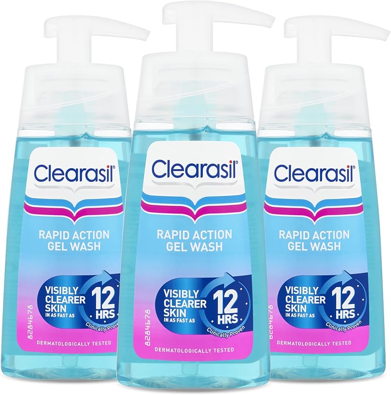 Clearasil Ultra Rapid Action Gel Wash 3 x 150ml - Unclog Pores