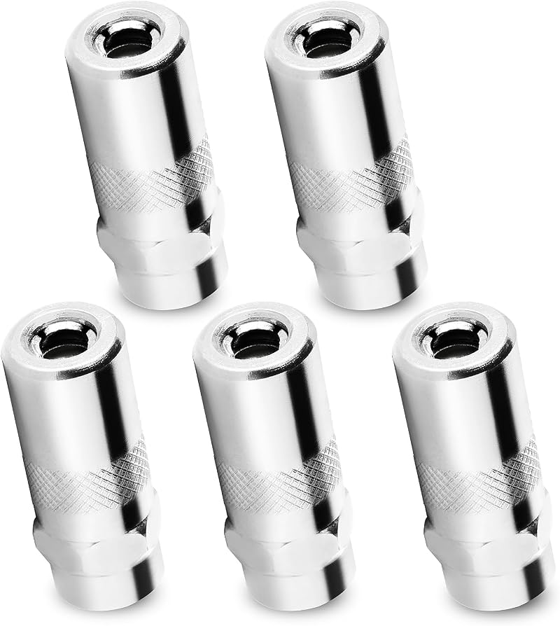 RFYTDCF 5 Pcs Milwaukee Grease Gun Tips 4.5cm Steel 1/8 NPT Couplers Replacement