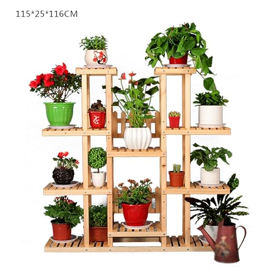 QFF Soporte de la Planta de Madera sólida/Soporte de la Flor ...