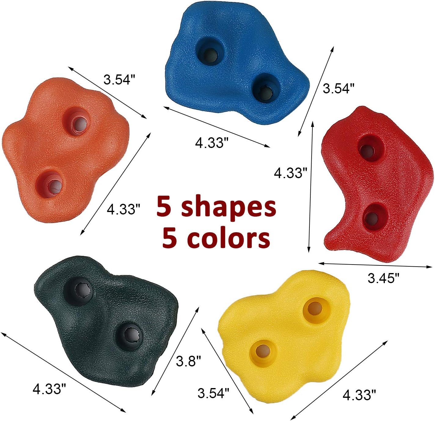 KINYONG 20 Climbing Holds,Rock Climbing Holds for Kids with Safety Rock Plugs to Protect Little Finger,Mounting Screws and Hardware for Rockwall Climbing Holds Kids Indoor and Outdoor Play Set Use: Toys & Games