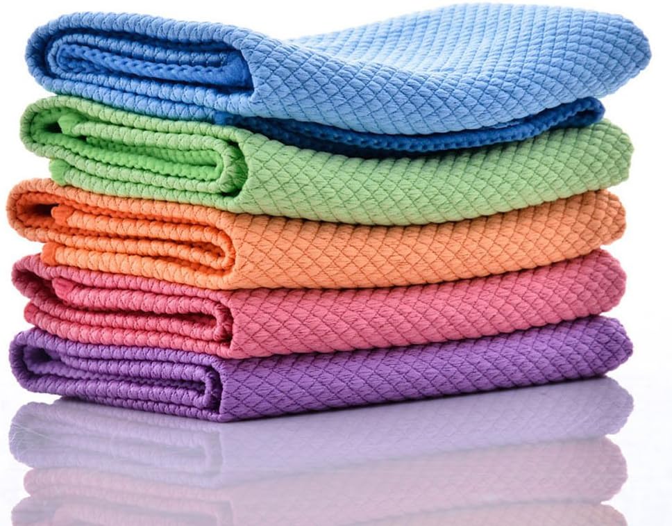 Microfiber Cleaning Cloth Kitchen Dish Cloths & Dish Towels Glass Cleaning Tools Washcloth 10 Pack 12"x16"