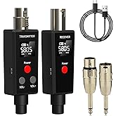 Elimavi 2.4GHz UHF Wireless Microphone System XLR Mic Adapter Wireless Transmitter and Receiver for Dynamic Microphone, Audio Mixer, PA System.