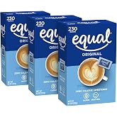 EQUAL 0 Calorie Sweetener, Sugar Substitute, Zero Calorie Sugar Alternative Sweetener Packets, Sugar Alternative, 230 Count, Pack of 3