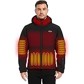 LOFINIMO Heated Jackets for Men with Battery Pack Included, Softshell Mens Heated Jacket with Adjustable&Detachable Hood